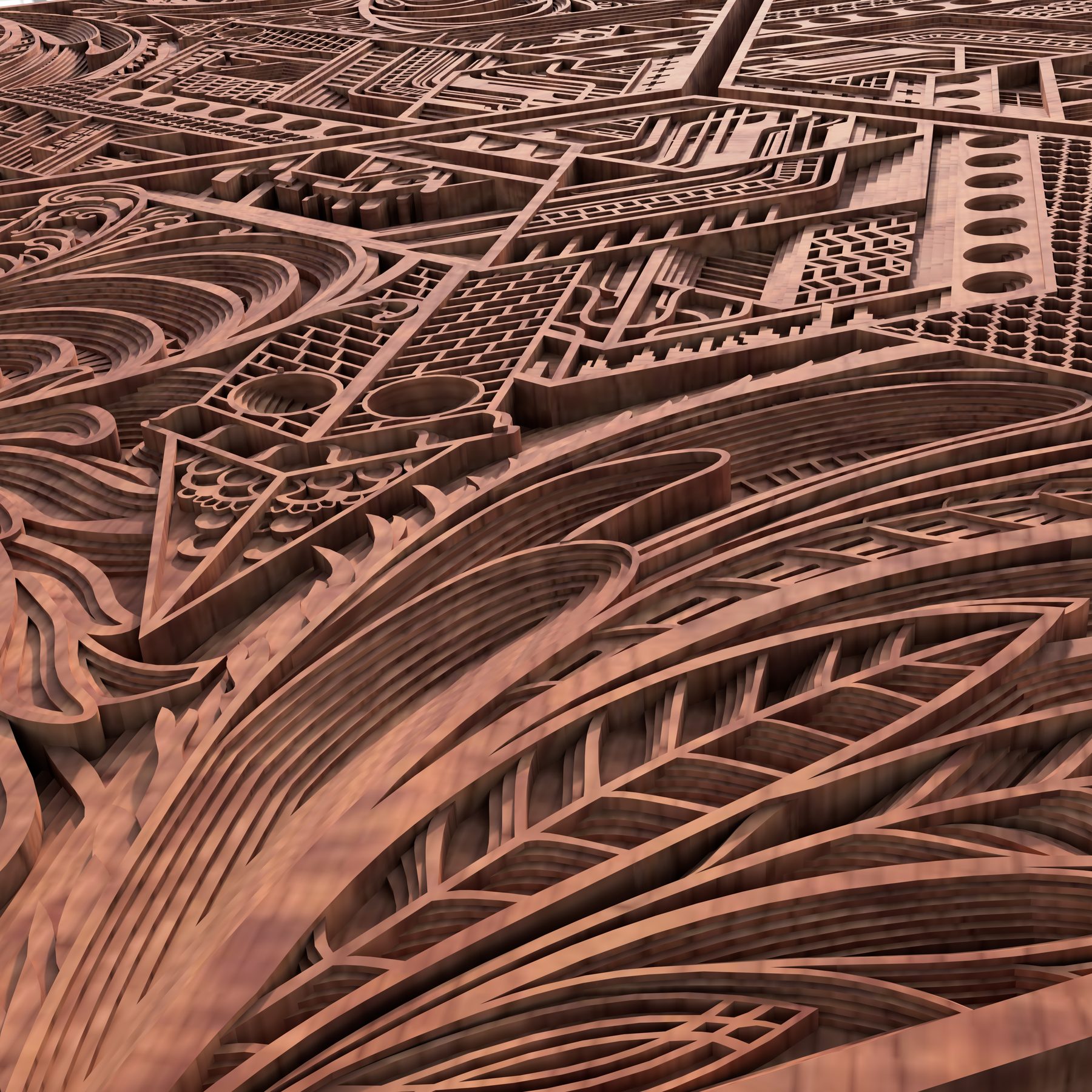 Detail of a carved panel by Nikao
