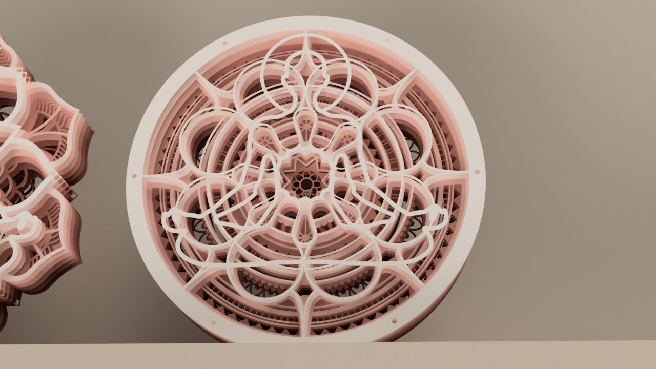 Carved mandala panel by Nikao